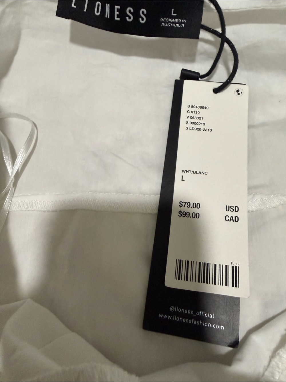 NWT Lioness Heat Mini Dress in White 100% Cotton Size Small - Picture 9 of 9